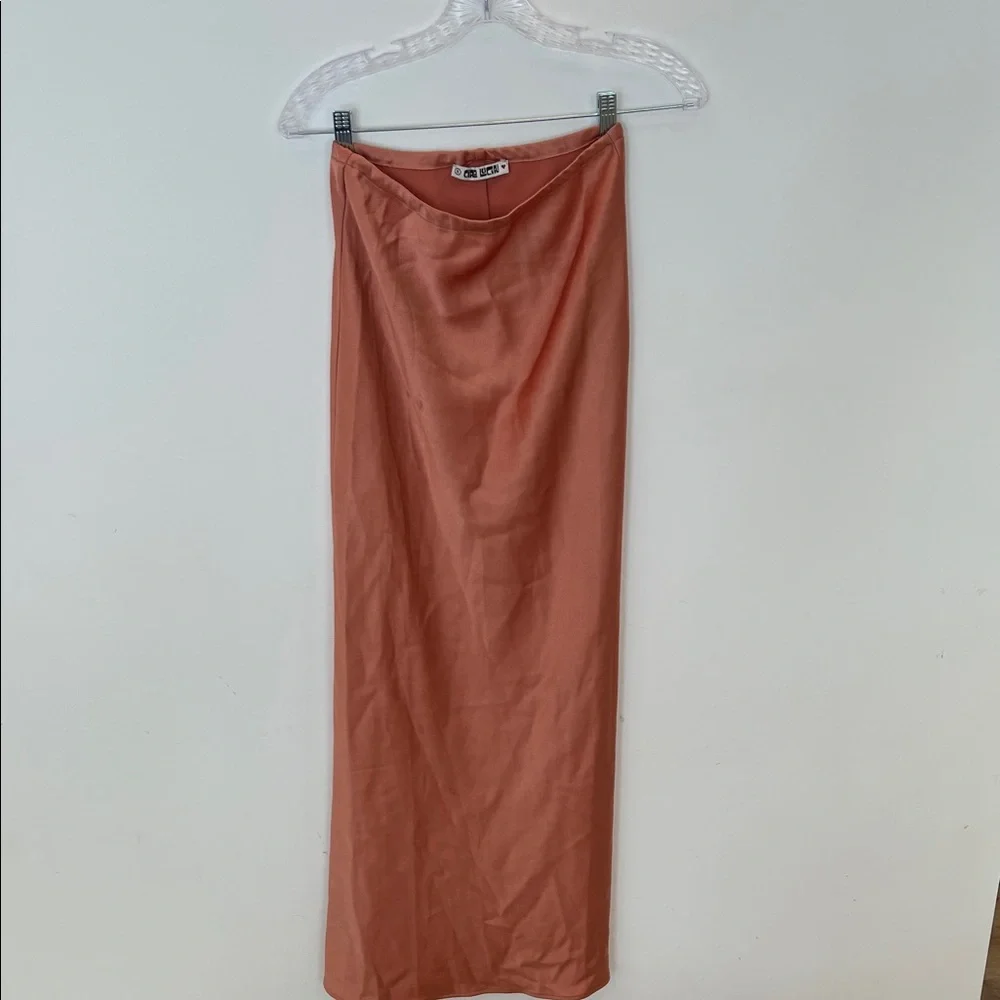 Midi Slip Skirt in Dusty Rose